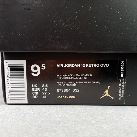 Jordan 12 Retro OVO black. Brand new with tag - Picture 4 of 13